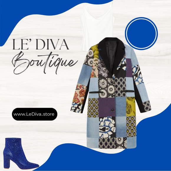 Vintage Styled Denim Mixed Media Coat - Picture 4 of 8